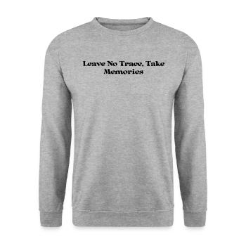 Wandern - Leave No Trace, Take Memories - Unisex Pullover - Weißgrau meliert - Vorne - Alina (178cm) & Michal (187cm)