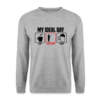 Mon pêcheur à la ligne de pêche d’une journée parfaite - Sweat-shirt Unisexe - gris chiné - Devant - Alina (178cm) & Michal (187cm)