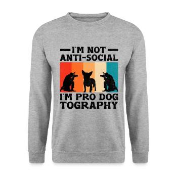 Dog Lover Photography Loves Dog Photographer Dogs - Unisex Sweatshirt - salt & pepper - Front - Alina (178cm) & Michal (187cm)