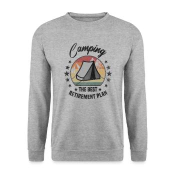 Best Retirement Plan Camping Rente - Unisex Pullover - Weißgrau meliert - Vorne - Alina (178cm) & Michal (187cm)