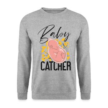 LD Labour And Delivery Nurse - Unisex Sweatshirt - salt & pepper - Front - Alina (178cm) & Michal (187cm)