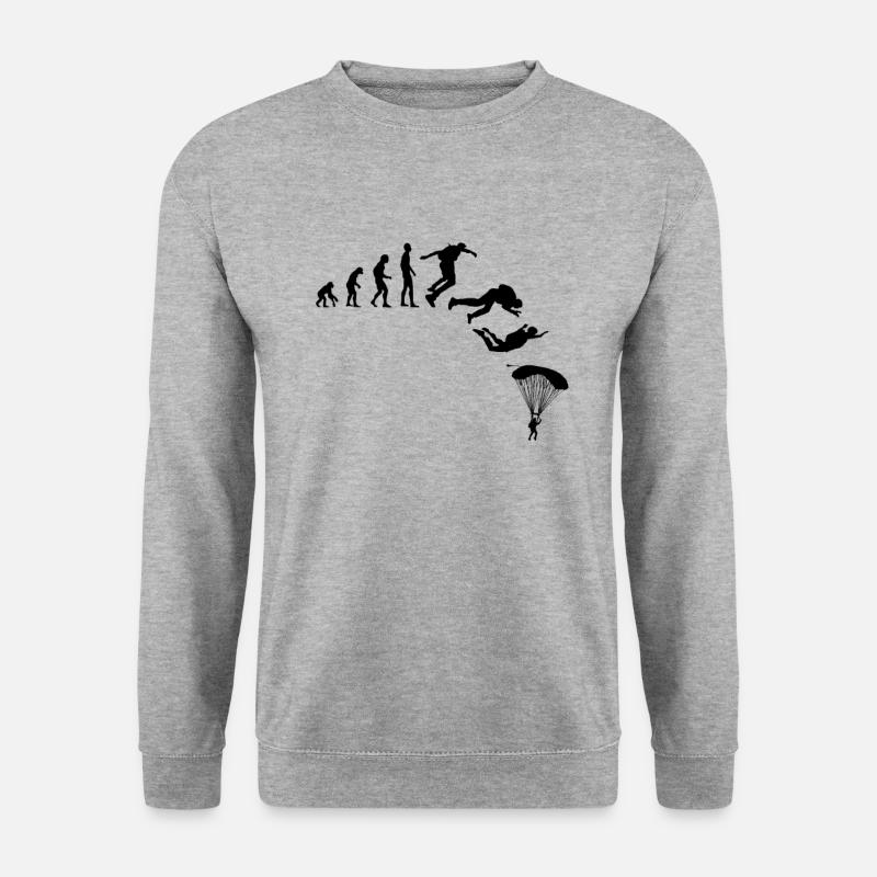 Parachute Evolution Gliding Skydiving - Unisex Sweatshirt - salt & pepper