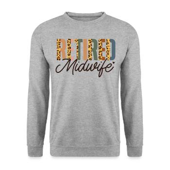 Nurse Midwife Birth Worker - Unisex Sweatshirt - salt & pepper - Front - Alina (178cm) & Michal (187cm)