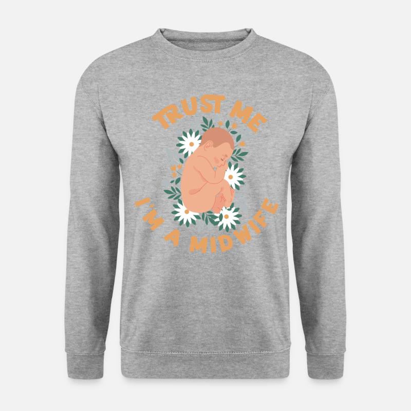 Nurse Midwife Birth Worker Trust - Unisex Pullover - Weißgrau meliert