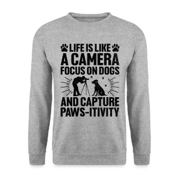 Dog Lover Photography Loves Dog Photographer Dogs - Unisex Sweatshirt - salt & pepper - Front - Alina (178cm) & Michal (187cm)