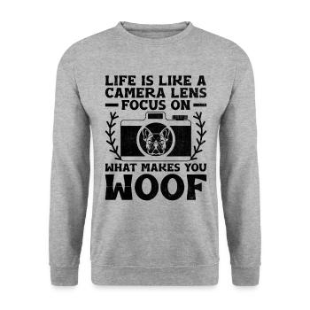 Dog Lover Photography Loves Dog Photographer Dogs - Unisex Sweatshirt - salt & pepper - Front - Alina (178cm) & Michal (187cm)