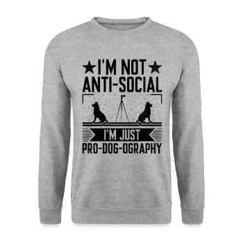 Dog Lover Photography Loves Dog Photographer Dogs - Unisex Sweatshirt - salt & pepper - Front - Alina (178cm) & Michal (187cm)