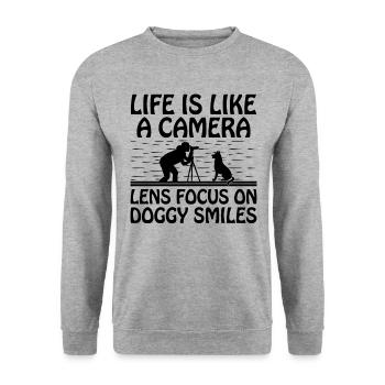 Dog Lover Photography Loves Dog Photographer Dogs - Unisex Sweatshirt - salt & pepper - Front - Alina (178cm) & Michal (187cm)
