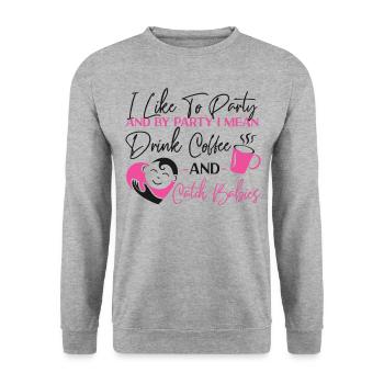 LD Labour And Delivery Nurse - Unisex Sweatshirt - salt & pepper - Front - Alina (178cm) & Michal (187cm)