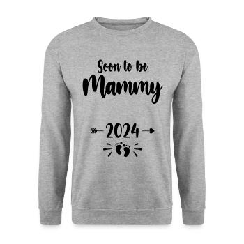 Mammy Soon To Be Mom 2024 Mother Pregnant Kids Mot - Unisex Sweatshirt - salt & pepper - Front - Alina (178cm) & Michal (187cm)