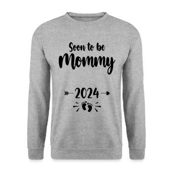 Mommy Soon To Be Mom 2024 Mother Pregnant Kids Mot - Unisex Sweatshirt - salt & pepper - Front - Alina (178cm) & Michal (187cm)