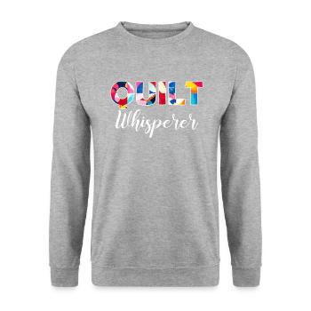 Sewciopath, Quilting sewing - Unisex Pullover - Weißgrau meliert - Vorne - Alina (178cm) & Michal (187cm)