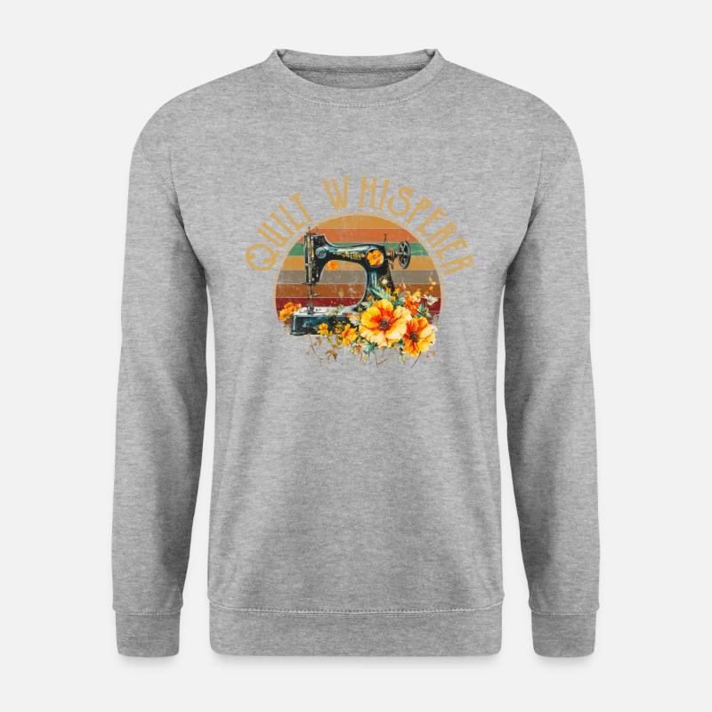 Sewciopath, Quilting sewing - Unisex Pullover - Weißgrau meliert