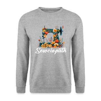Sewciopath, Quilting sewing - Unisex Pullover - Weißgrau meliert - Vorne - Alina (178cm) & Michal (187cm)