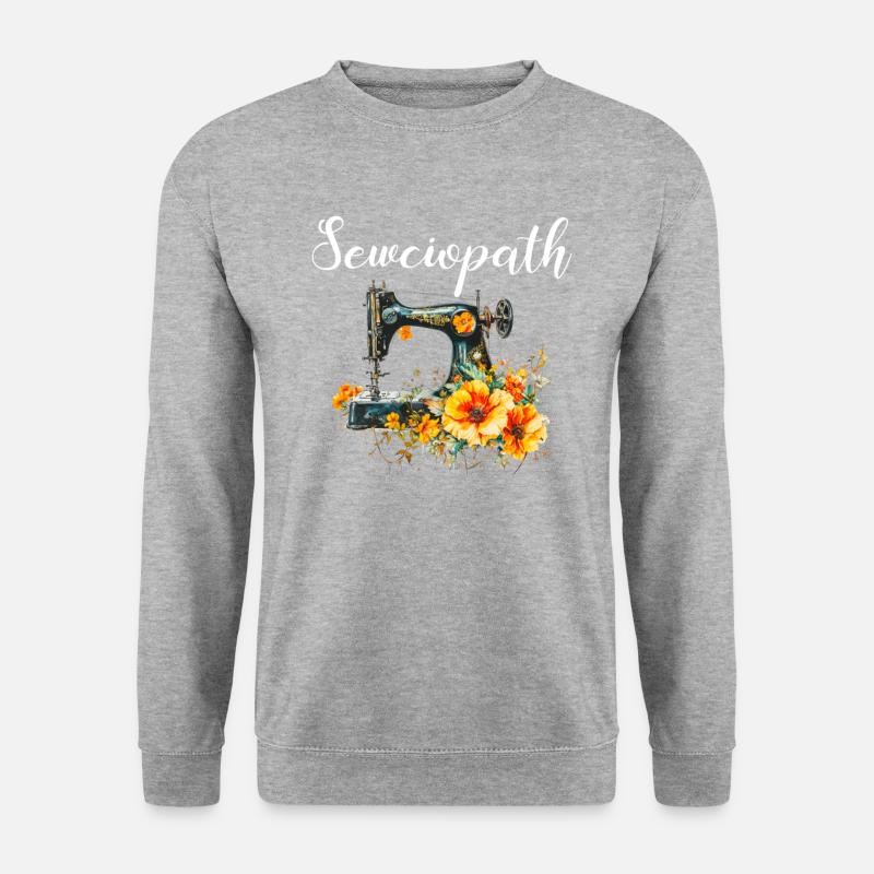 Sewciopath, Quilting sewing - Unisex Pullover - Weißgrau meliert