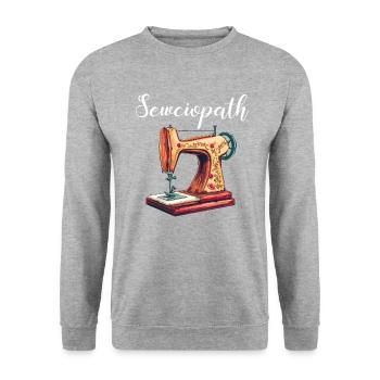 Sewciopath, Quilting sewing - Unisex Pullover - Weißgrau meliert - Vorne - Alina (178cm) & Michal (187cm)