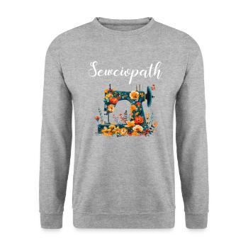 Sewciopath, Quilting sewing - Unisex Pullover - Weißgrau meliert - Vorne - Alina (178cm) & Michal (187cm)