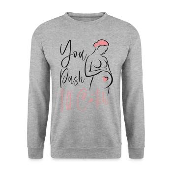 LD Labour And Delivery Nurse - Unisex Sweatshirt - salt & pepper - Front - Alina (178cm) & Michal (187cm)