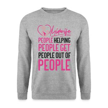 Nurse Midwife Birth Worker Midwife - Unisex Sweatshirt - salt & pepper - Front - Alina (178cm) & Michal (187cm)