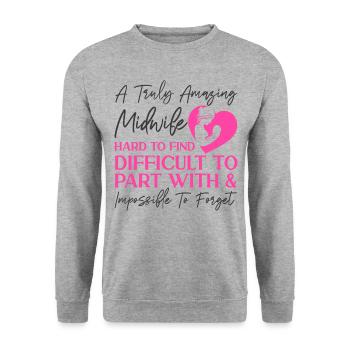 Nurse Midwife Birth Worker A Truly - Unisex Sweatshirt - salt & pepper - Front - Alina (178cm) & Michal (187cm)
