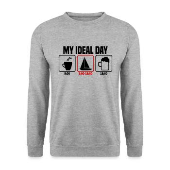 My Perfect Day Sailing Sailor - Unisex Sweatshirt - salt & pepper - Front - Alina (178cm) & Michal (187cm)
