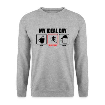 Mon skieur d’une journée parfait - Sweat-shirt Unisexe - gris chiné - Devant - Alina (178cm) & Michal (187cm)