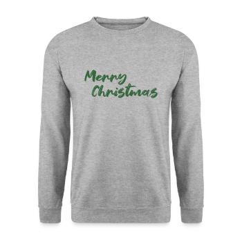 Merry Christmas - Unisex Pullover - Weißgrau meliert - Vorne - Alina (178cm) & Michal (187cm)