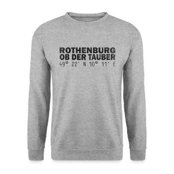 Rothenburg ob der Tauber Koordinaten GPS - Unisex Pullover - Weißgrau meliert - Vorne - Alina (178cm) & Michal (187cm)