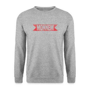 Monnem - Unisex Pullover - Weißgrau meliert - Vorne - Alina (178cm) & Michal (187cm)