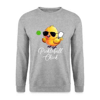 Pickleball Chick, funny pickleball - Unisex Sweatshirt - salt & pepper - Front - Alina (178cm) & Michal (187cm)