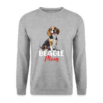 beagle mom beagle - Unisex Sweatshirt - salt & pepper - Front - Alina (178cm) & Michal (187cm)