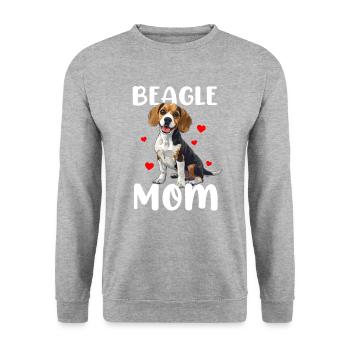 beagle mom beagle - Unisex Sweatshirt - salt & pepper - Front - Alina (178cm) & Michal (187cm)