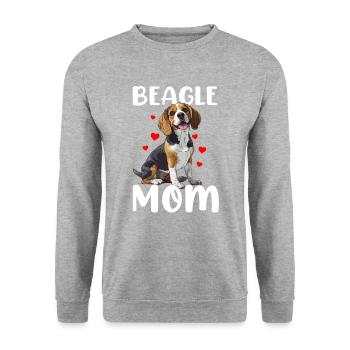 beagle mom beagle - Unisex Sweatshirt - salt & pepper - Front - Alina (178cm) & Michal (187cm)