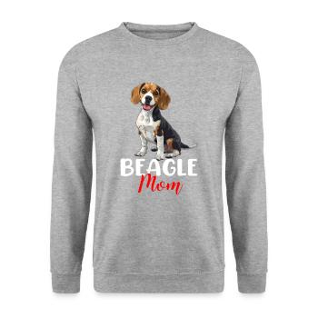 beagle mom beagle - Unisex Sweatshirt - salt & pepper - Front - Alina (178cm) & Michal (187cm)
