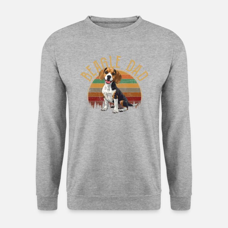 beagle dad beagle - Unisex Pullover - Weißgrau meliert