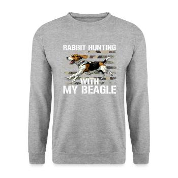 beagle rabbit hunting, beagle - Unisex Sweatshirt - salt & pepper - Front - Alina (178cm) & Michal (187cm)