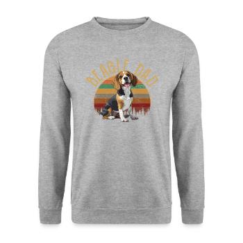 beagle dad beagle - Unisex Sweatshirt - salt & pepper - Front - Alina (178cm) & Michal (187cm)