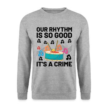 Drum Corps Marching Band Drum Corp Music Percussio - Unisex Sweatshirt - salt & pepper - Front - Alina (178cm) & Michal (187cm)