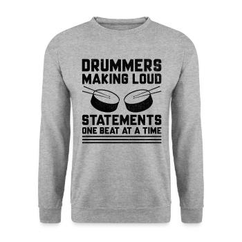 Corps de tambours, fanfare, corps de tambours, musique Percussio - Sweat-shirt Unisexe - gris chiné - Devant - Alina (178cm) & Michal (187cm)
