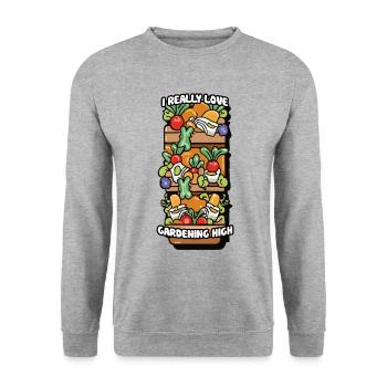 Vertical Gardener Love – Higher on Green - Unisex Sweatshirt - salt & pepper - Front - Alina (178cm) & Michal (187cm)