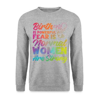 LD Labour And Delivery Nurse - Unisex Sweatshirt - salt & pepper - Front - Alina (178cm) & Michal (187cm)