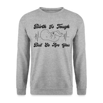 LD Labour And Delivery Nurse - Unisex Sweatshirt - salt & pepper - Front - Alina (178cm) & Michal (187cm)