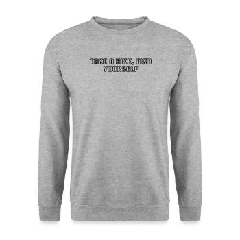 Wandern - Take A Hike, Find Yourself - Unisex Pullover - Weißgrau meliert - Vorne - Alina (178cm) & Michal (187cm)