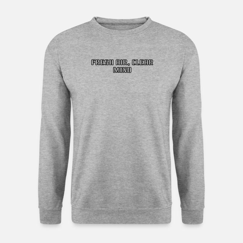Wandern - Fresh Air, Clear Mind - Unisex Pullover - Weißgrau meliert