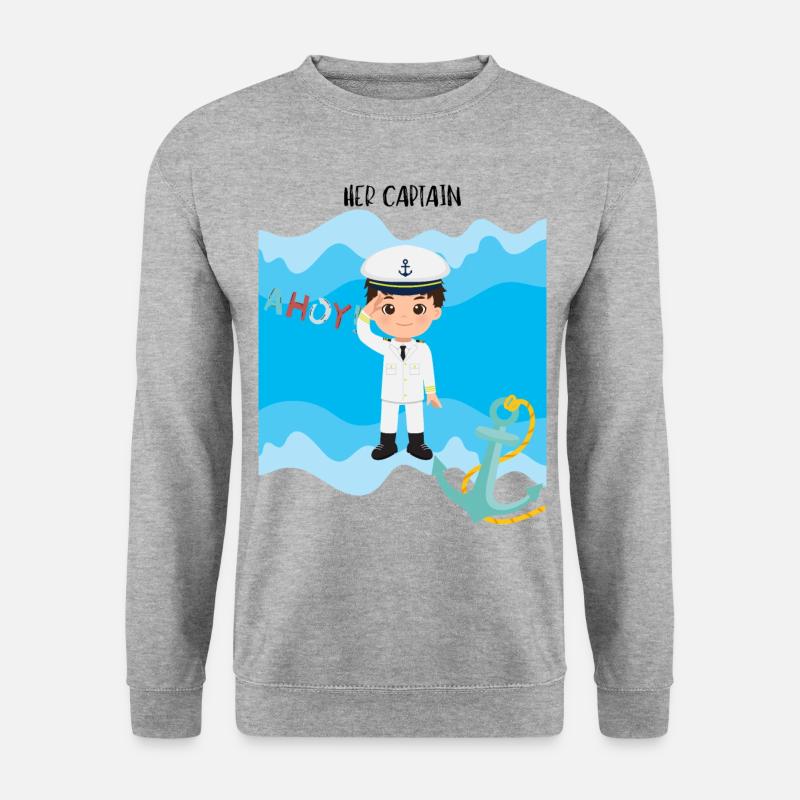 Partnershirt Captain Kapitän Freund Kreuzfahrt Män - Unisex Pullover - Weißgrau meliert