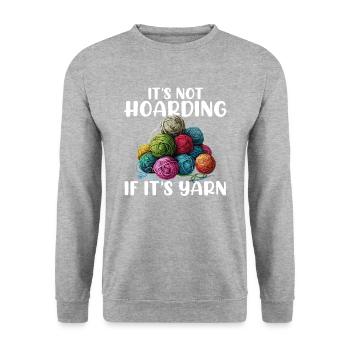 It's Not Hoarding If It's YarnYarn Knitting - Unisex Pullover - Weißgrau meliert - Vorne - Alina (178cm) & Michal (187cm)