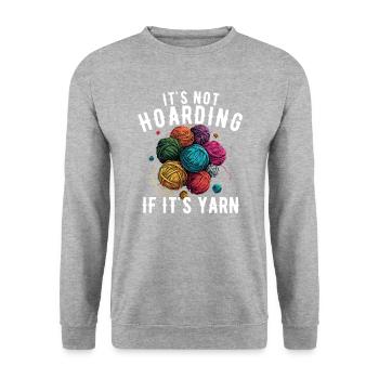 It's Not Hoarding If It's YarnYarn Knitting - Unisex Pullover - Weißgrau meliert - Vorne - Alina (178cm) & Michal (187cm)