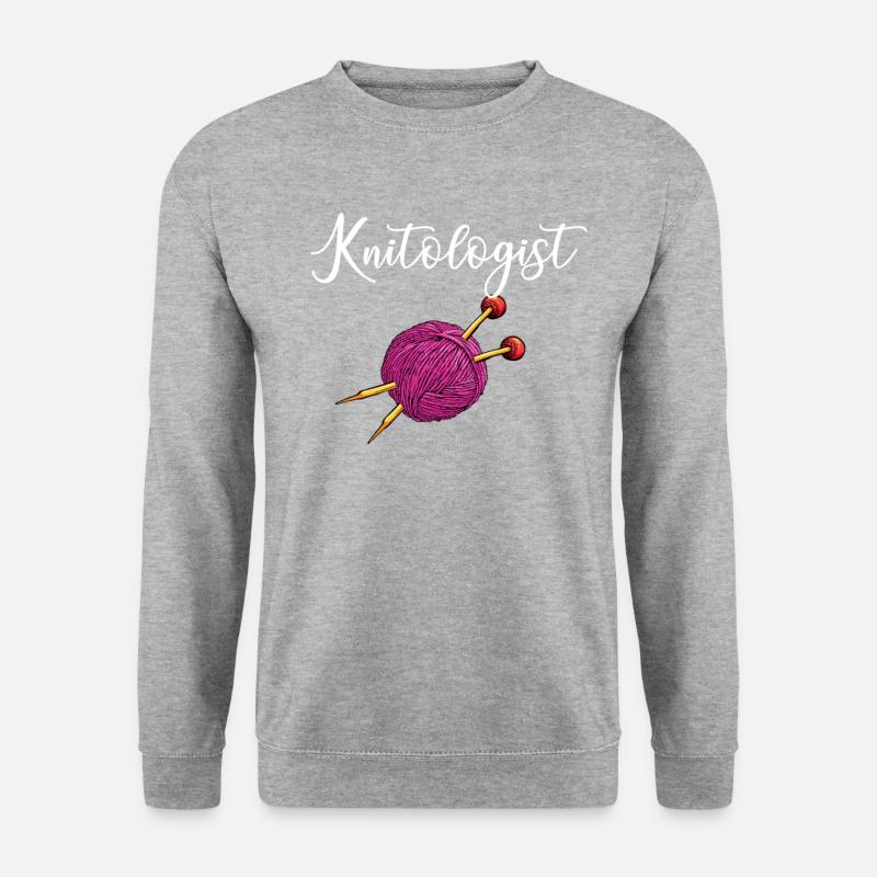 knitologist, Yarn Knitting - Unisex Pullover - Weißgrau meliert