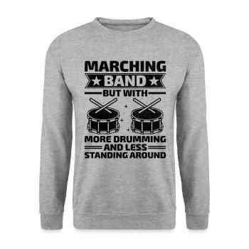 Drum Corps Marching Band Drum Corp Music Percussio - Unisex Pullover - Weißgrau meliert - Vorne - Alina (178cm) & Michal (187cm)