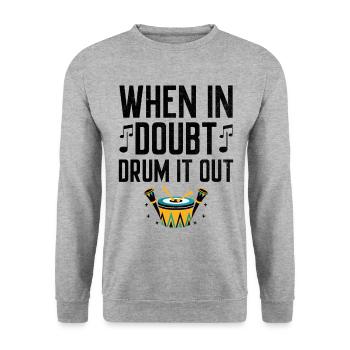 Drum Corps Marching Band Drum Corp Music Percussio - Unisex Sweatshirt - salt & pepper - Front - Alina (178cm) & Michal (187cm)